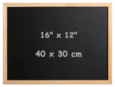 Productafbeelding van Krijtbord schoolbord wandkrijtbord - 40 x 30 cm - Zwart - Houten frame - Wandmontage