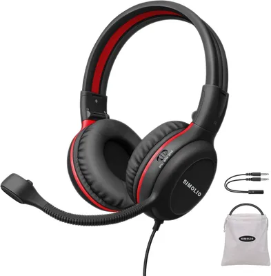 Produktbild von Over-Ear Kopfhörer, mit Mikrofon, On-Ear-Kinder Kopfhörer mit Mikrofon für Schüler, Gaming Kopfhörer mit Mikrofon, Audio-Sharing Sicherer Gehörschutz