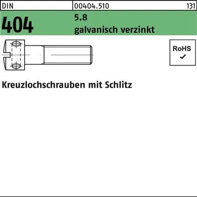 Produktbild von Reyher  Kreuzlochschrauben DIN 404 5.8 M 3 x 5 galv. vz (100 Stück)