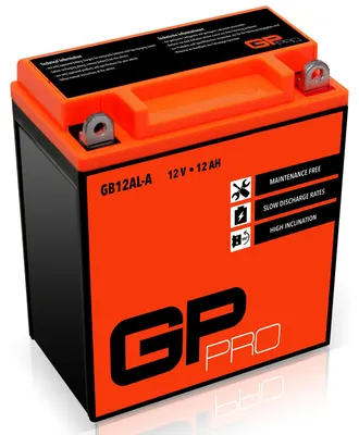 Immagine prodotto di Batteria al gel GP-PRO GB12AL-A, 12 V, 12 Ah, 165 A, batteria roller, batteria per motocicletta