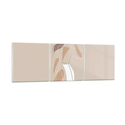 Produktbild von Bilder auf glas - 3 Teile - Minimalismus Frau Buntstift - 120x40cm - Glasbilder - Wandbilder - Bilder - Wanddekoration aus Glas - Glas Bilder - Wandbild auf Glas - GCA120x40-4603