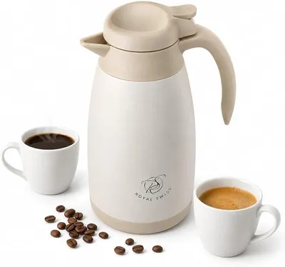 Produktbild von Royal Swiss Isolierkanne 2L Thermoskanne Edelstahl Beige