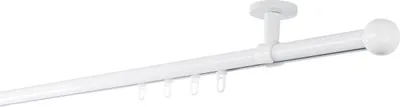 Produktbild von Gardinenstange Maß Innenlauf 20mm Ball 1-lauf Decke 4cm Farbe: Weiß, Größe: 170cm