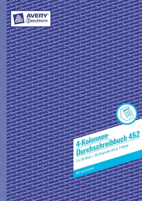Produktbild von Kolonnen-Durchschreibbuch A4 4 Kolonnen 2x50 Blatt Packung mit 5 Stück
