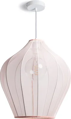 Produktbild von Pendelleuchte aus Metall und Stoff Ø400 mm Yara Pastellrosa