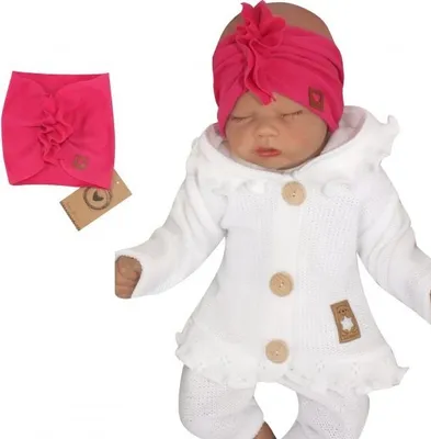 Productafbeelding van Z&Z Stijlvolle katoenen hoofdband/turban, amarantkleurig, maat 80/98