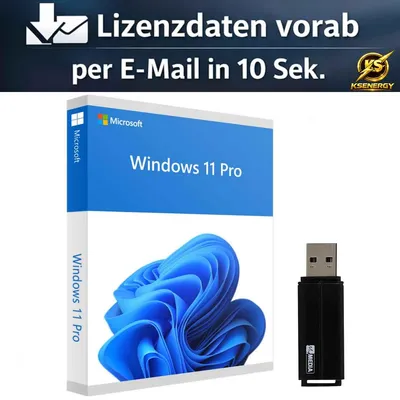 Produktbild von Microsoft Windows 11 Pro USB-Stick von ksenergy+ Produktschlüssel + Lizenzdaten vorab per E-Mail in 10 Sekunden