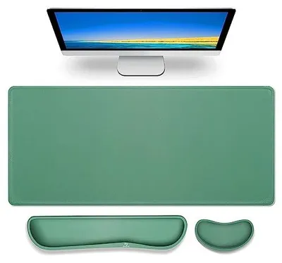 Produktbild von Gaming Mauspad 800x305mm mit Gelkissen, Dunkelgrün, Handballenauflage, PC