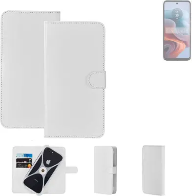 Produktbild von K-S-Trade Handy Hülle Schutz Hülle kompatibel mit Motorola G34 5G Cover Case Bookstyle Bumper weiß 1x