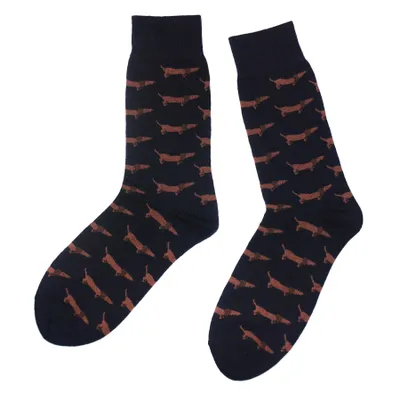 Produktbild von Herren Basic Socken aus Baumwolle Kleine Dackeln Marine Größe 39-42