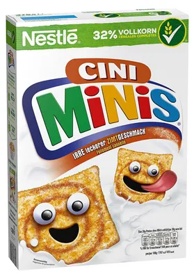 Produktbild von Nestle CINI MINIS, Snack mixes, 375 g, 1770 kJ, 420 kcal, 75 g, 5,4 g