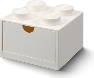 Produktbild von LEGO Schreibtischschublade 4             (weiß, Noppen)