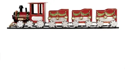 Image de Clayre & Eef Figurine de décoration Train 58x12x14 cm Rouge Métal