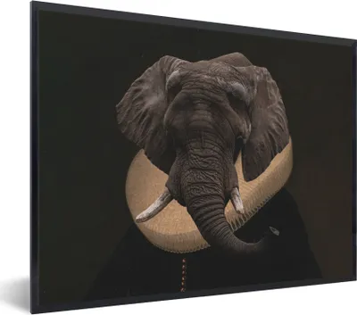 Produktbild von MuchoWow® Gerahmtes Poster Malerei - Tierkopf - Alte Meister 80x60 cm - Poster mit Schwarzem Bilderrahmen Wandposter Rahmen Foto Bilder - Schwarzem - Mit Gestell