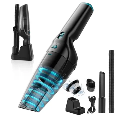 Produktbild von Starker kabelloser Handstaubsauger, 9500Pa Saugkraft, mit Ladestation, waschbarer HEPA-Filter, für Auto, Haus, Tierhaare