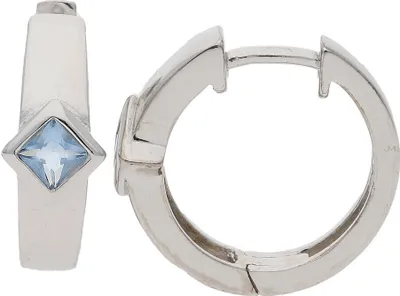 Produktbild von JuwelmaLux Creolen 925 Silber mit Zirkonia hellblau JL30-06-1704