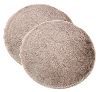 Produktbild von Heimtexland Sitzkissen Fellimitat Hase Kuschelig Weiche Stuhlauflage Kunstfell Bank Kissen Chalet Deko Fell Holzbank Stuhlkissen Sitzauflage Typ838 Cappuccino