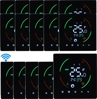 Obrázek produktu pro 10x Smart Tuya WiFi termostat Pokojový termostat pro 3A vodní topení Podlahové topení, programovatelný regulátor teploty LCD nástěnný termostat, černý