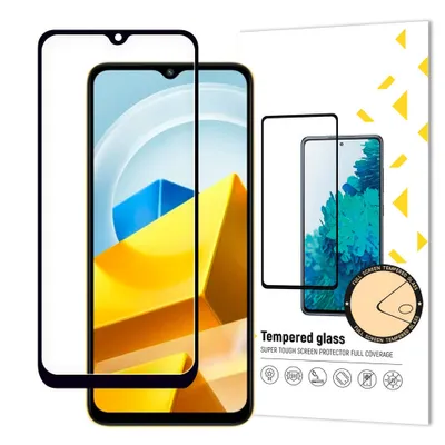 Produktbild von Wozinsky Full Glue Tempered Glass Xiaomi Poco M5 Full Screen Cover Schwarz (hllenfreundlich)