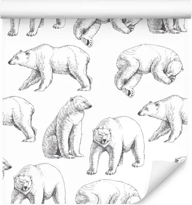 Produktbild von 10m VLIES TAPETE Rolle Kinderzimmer Tiere Bären Gemalt Streifen Muster XXL