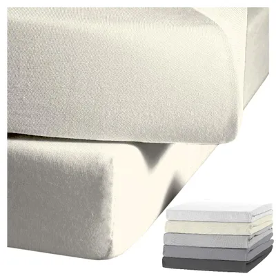 Produktbild von JACK by Kaeppel Biber Spannbettlaken Rundgummi Baumwolle Spannbetttuch 90x190-100x200 / 140-160x200 / 180-200x200 cm, Farbe:Creme, Größe:140x200cm Spannbettlaken