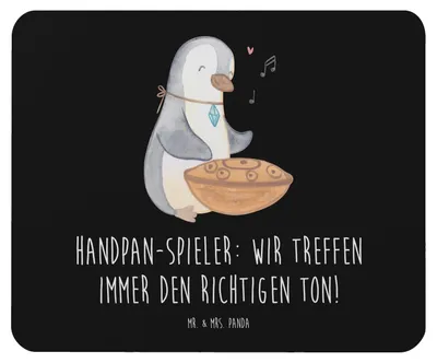 Produktbild von Mr. & Mrs. Panda Mauspad Handpan Spieler - Schwarz - Geschenk, gummi, Klangschalen, Instrument, Lernen, Mousepad, Musiker, mausteppich, Harmonie, Musik, Meditation, pc
