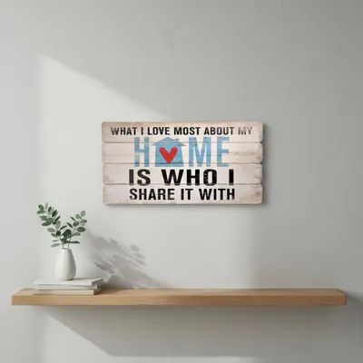 Produktbild von Melko Holzschild 100x50cm Wanddeko Spruchbild Kunst Shabby Vintage - Home