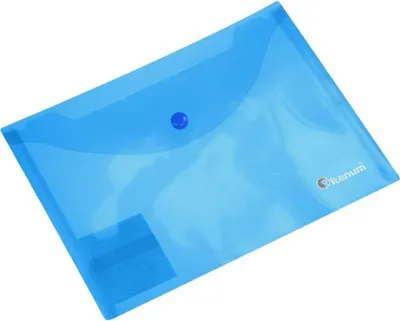 Image de Pochette A5 transparente bleue avec fermeture à pression