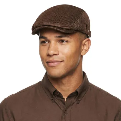 Productafbeelding van Zonnekap, Baskenmuts, mesh, voor heren en dames, zomer, verstelbaar, 55-60 cm, kleur: koffie