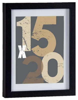 Produktbild von Fotorahmen aus Holz - schwarz - 18 x 24 cm - mit Passepartout