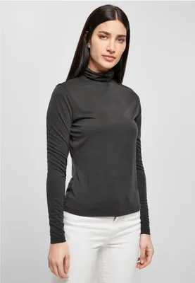 Produktbild von Urban Classics TB4732 | Ladies Modal Turtleneck Longsleeve Damen Rollkragen-Pullover - Farbe: Black - Größe: M