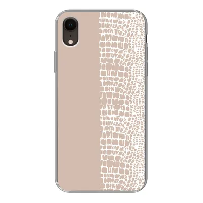 Produktbild von MuchoWow® Handyhülle Schutzhülle Hülle für iPhone XR Schlange - Design - Rosa Silikon Softcase Handy Hülle - Schutzdeckel