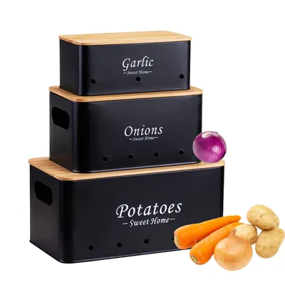 Produktbild von Küchenorganizer-Set Organizer, 3er-Set Küchenorganizer Stapelbar für Kartoffeln/Zwiebeln