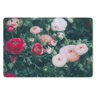 Produktbild von MuchoWow® Schreibtischunterlage Blumen - Blätter - Rosa 60x40 cm - XXL Mauspad - Großes Mauspad