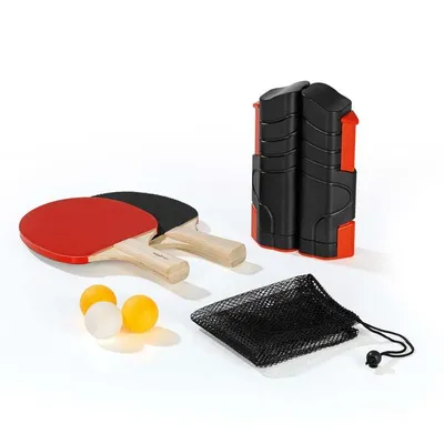 Produktbild von MAXXMEE Tischtennis-Set zum Mitnehmen - 7-tlg. - schwarz/rot
