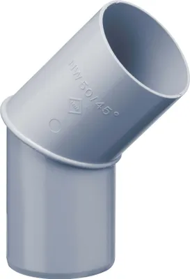 Produktbild von INEFA Regenrohrbogen 45 Grad für Fallrohr, PVC DN100 / 100mm Grau Verbindungsstück Dachrinnenzubehör, einfache Steckmontage,  Germany