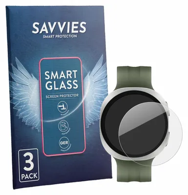 Produktbild von 3x Savvies Schutzglas Folie für Samsung Galaxy Watch 9 (40 mm) 9H Panzer Schutzfolie Glas Displayschutz klar transparent