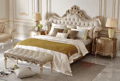 Obrázek produktu pro Stilvolles Chesterfield Massivholzbett Klassisches Schlafzimmerbett