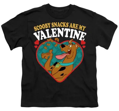 Image de T-shirt pour enfants Scooby Doo - "Les friandises de Scooby, c'est mon cadeau de Saint-Valentin" (TV37337) (Noir)