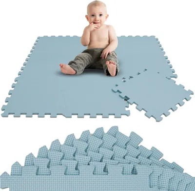 Produktbild von 9 Teile Spielmatte Baby Puzzlematte - 30x30 Krabbelmatte Bodenmatte Kinderzimmer
