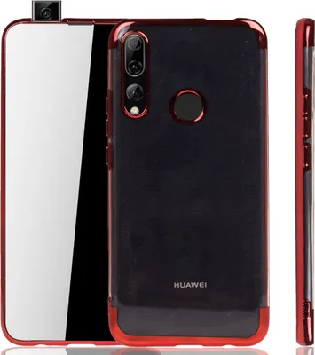 Produktbild von Handyhülle für Huawei Y9 2019 Rot - Clear - TPU Silikon Case Backcover Schutzhülle in Transparent Rot