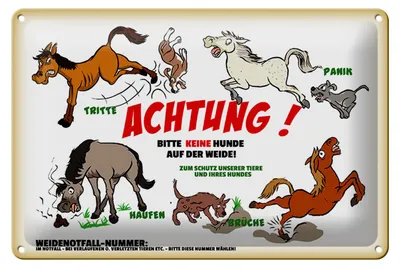 Produktbild von Blechschild Achtung keine Hunde auf Weide, 30x20 cm, Blechschilder Bauernhof Landwirt Tiere