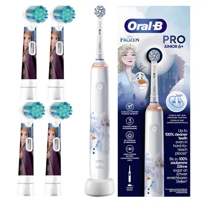 Produktbild von Oral-B Pro 3 Junior Frozen Kinderzahnbürste – 4 Ersatzköpfe