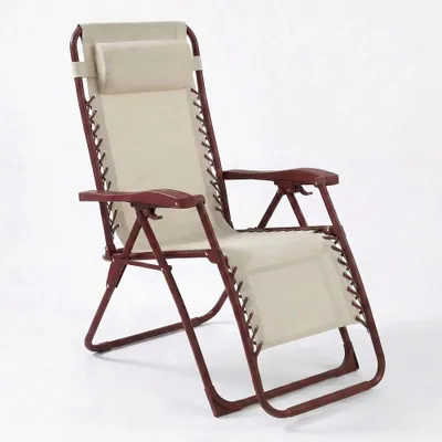 Image de CASABEL chaise pliante Zéro Gravité Terracotta, fauteuil extérieur inclinable et confortable, Acier et toile Textilene résistante