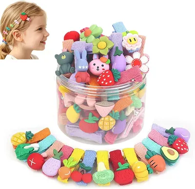 Produktbild von Haarklipset 26-teilig, handgemacht, bunte Muster, für Kinder, für Partys