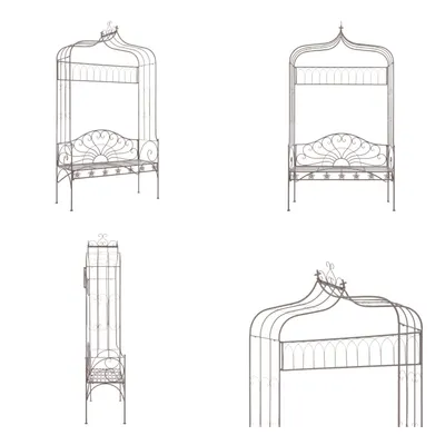 Immagine prodotto di vidaXL Panca da giardino 122 cm in ferro marrone antico - Panca da giardino - Panche da giardino - Panche da esterno - Panche da esterno
