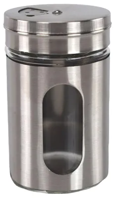 Image de Salière à épices en aluminium en verre avec ouverture réglable Ø5 x 8,5 cm