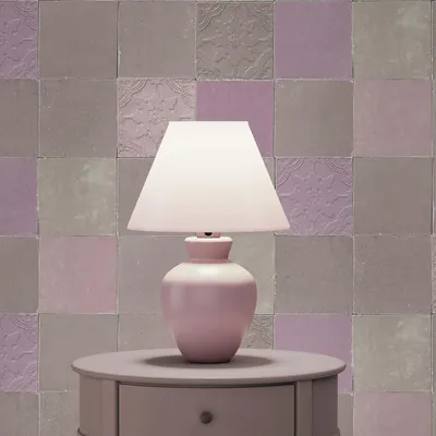 Produktbild von TADESSI Tapete Fliesen Azzura M1-No.381 Vliestapete Grau Violett Fliesentapete Wohnzimmer Schlafzimmer Küche