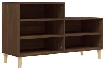 Image de vidaXL Étagère à chaussures marron imitation chêne 102x36x60 cm Matériau dérivé du bois