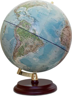 Produktbild von Magellan Vasa Globus 32cm moderne Halterung ohne Meridian mit Holzfuß Farbe: handkaschiert, Größe: 32 cm